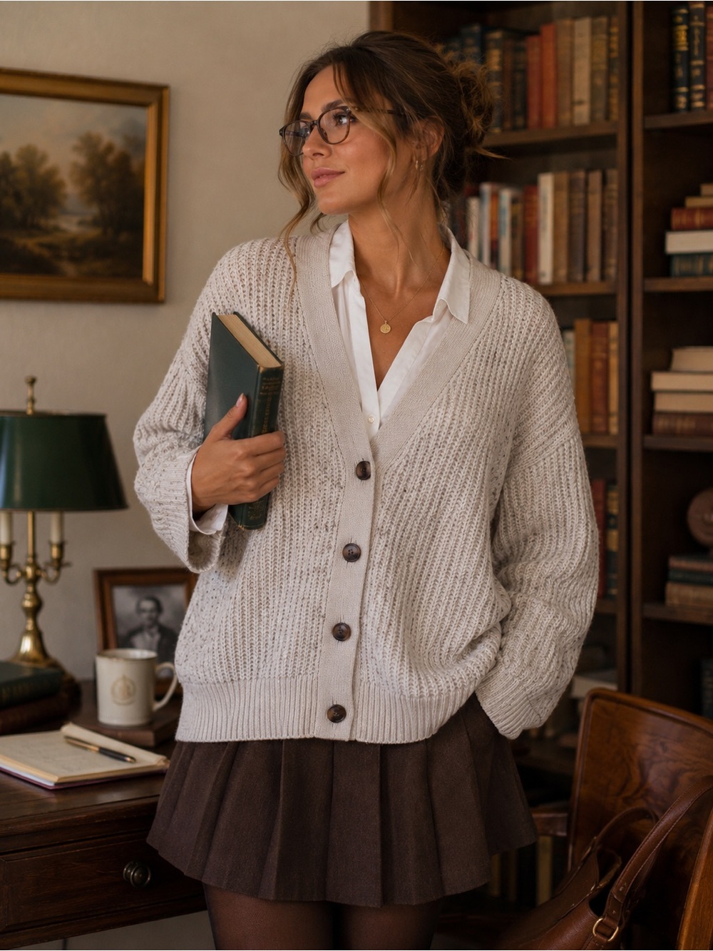 Old Navy Cozy Shaker Cardigan XXL Tall Cream Speckled Oversized Chunky Knit